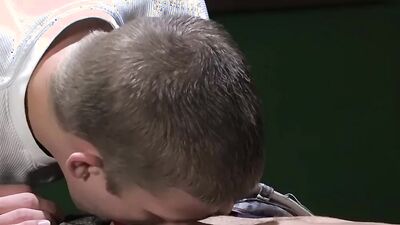 Blond Kayden Daniels cums while gay Kaiden Ertelle plows him