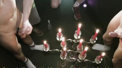 Tied up fellas are having fun in this gay orgy