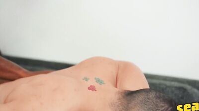 Cock hungry gay lad is riding his cute buddy's BBC