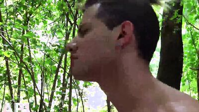 Dude gets his ass nailed by his boyfriend schlong in the woods