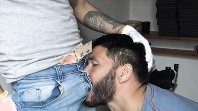 Tattooed Latino sucks his boyfriend's prick and gets nailed by it