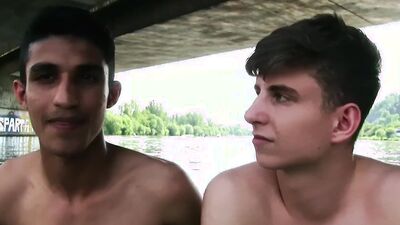 Czech twinks are bonking in the woods in this hot 3some