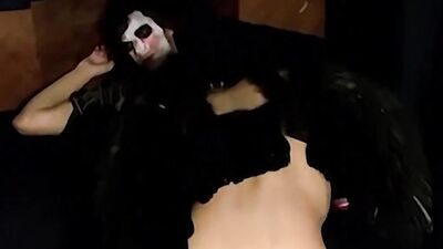 Masked bloke gets his cock sucked by his perverted mate