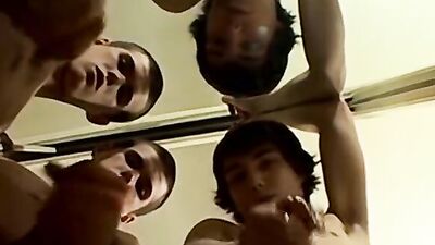 College buddies are jerking their schlongs in front of the camera