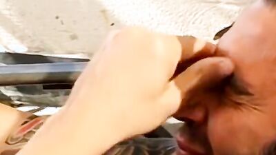 Naughty bloke urinates on himself and jerks his big dick