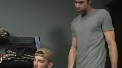 Buddies have found some time for a little gay action