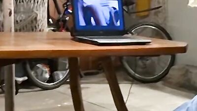 Horny lad is riding a hard cock in front of his mates