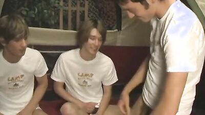 Johnny Roark & Sean Corwin are sucking each other's wood in gay 3some