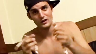 Perverted bloke jerks his prick in front of the camera