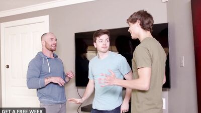 NextDoorTwink - Cute Twink Neighbor Seduced By Hot Roommies