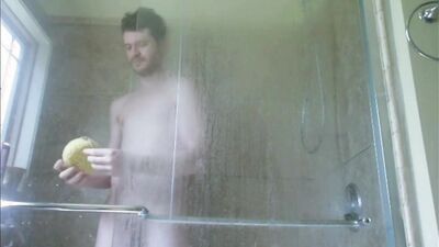 Hunk in Sexy Undies and Sweats Showers and Cums!