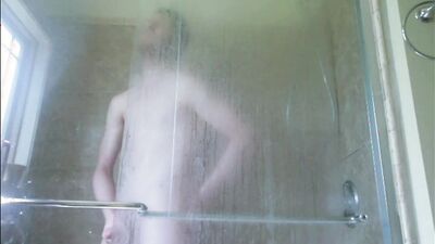 Hunk in Sexy Undies and Sweats Showers and Cums!