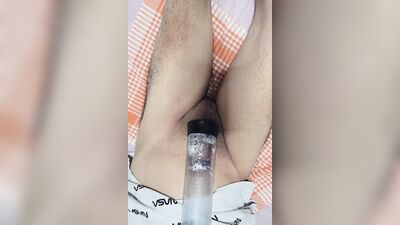 how to jerk off inside penis pump with penis rings for maximum pleasure without touching your cock