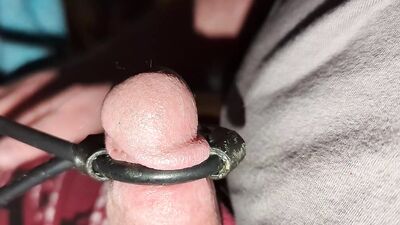 Soft to hard - hard to soft cumshot from estim