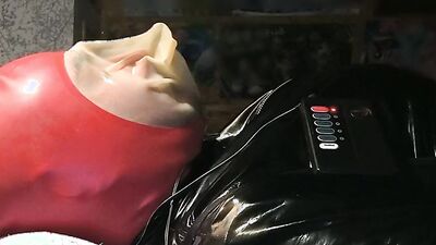 Long breathplay with electric stimulation wearing 2 catsuits and 2 corsets high quality