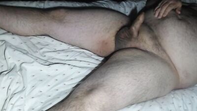 lying on the bed ,and cum