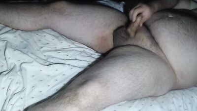 lying on the bed ,and cum