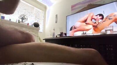 Watching porn and jerking with a blunt and . No edits.