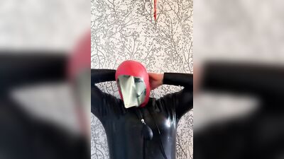Double latex mask breath play