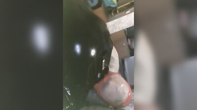 13 min breathplay in latex mask with electric stimulation