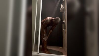 BBC shower stroking