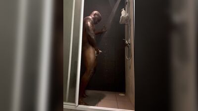 BBC shower stroking