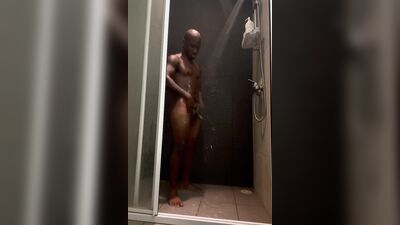 BBC shower stroking