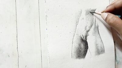 Erotic Art of a Sexy Nude Fit Latina Showing her clean shaved Pussy Unintensional ASMR