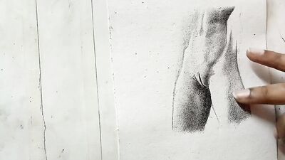 Erotic Art of a Sexy Nude Fit Latina Showing her clean shaved Pussy Unintensional ASMR