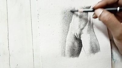 Erotic Art of a Sexy Nude Fit Latina Showing her clean shaved Pussy Unintensional ASMR