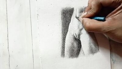 Erotic Art of a Sexy Nude Fit Latina Showing her clean shaved Pussy Unintensional ASMR