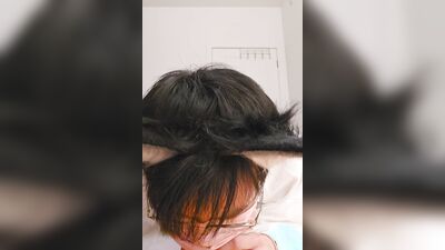 asian sissy femboy jerk his useless small penis