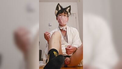 asian sissy femboy jerk his useless small penis