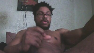 Jerking my black dick again