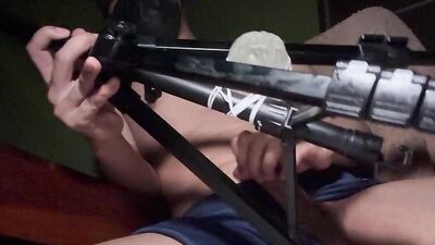 Play the game while jerk off sex toy.