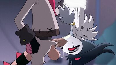 Stolas from Helluva Boss doing blowjob