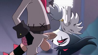 Stolas from Helluva Boss doing blowjob
