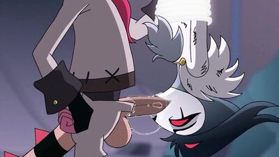 Stolas from Helluva Boss doing blowjob