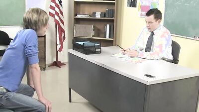 Blond student Kaiden Ertelle anal breeds teacher Ethan Storm
