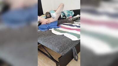 (GER) Masked Sk8erBoy in smelly sweaty Socks and fucks own Hole and cum's with a huge SpermLoad