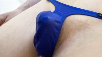 Shaved Pissing in Bulging Thong