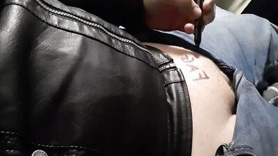 Gay Leather Fag Humiliated Jerks Off