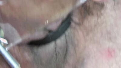 Extreme Squeezing of the Testicle in Close Up and Jerk Off Cumshot at 9:10