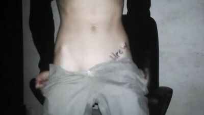 Oiled boy jerking off until shaking and cumming
