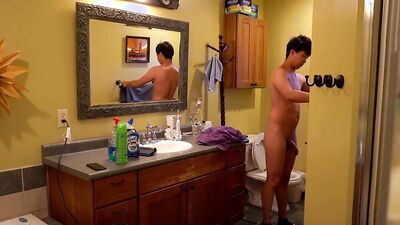 Horny Husband Plugs His Tight Ass And Does Chores Naked Around the House