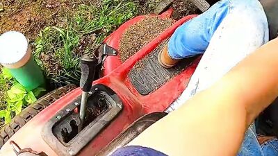 Cum and Piss All Over Myself While Riding My Lawn Mower