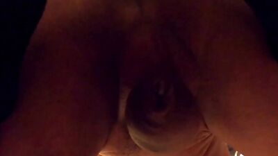 Husband spreads his legs and ass while pissing for you