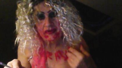 Sissy cumdump Sarah,shows how she likes to be fucked, masturbates, smokes, uses her mouth as her ashtray