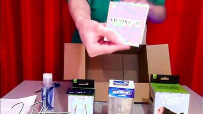Sexy Unboxing - Twink tests a Fleshlight for the first time, loses control of his cock and cums jizz