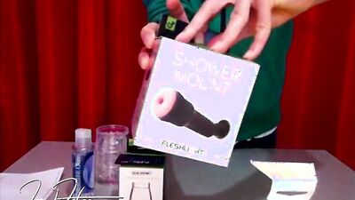 Sexy Unboxing - Twink tests a Fleshlight for the first time, loses control of his cock and cums jizz